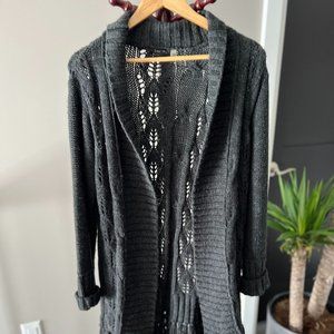 Dex - Fringe-bottom knit cardigan/sweater - Size L - NWOT